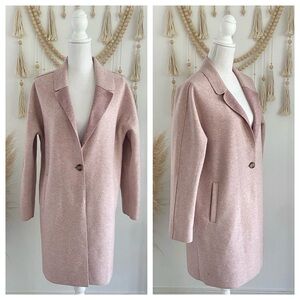 Bernardo contemporary long blazer jacket coat mauve dusty pink medium